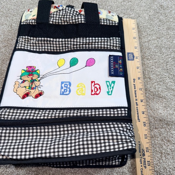 Elegant Kids 2000 Vintage Diaper Bag Navy Gingham Puppy Cat EK22114 NWT USA - Picture 13 of 13